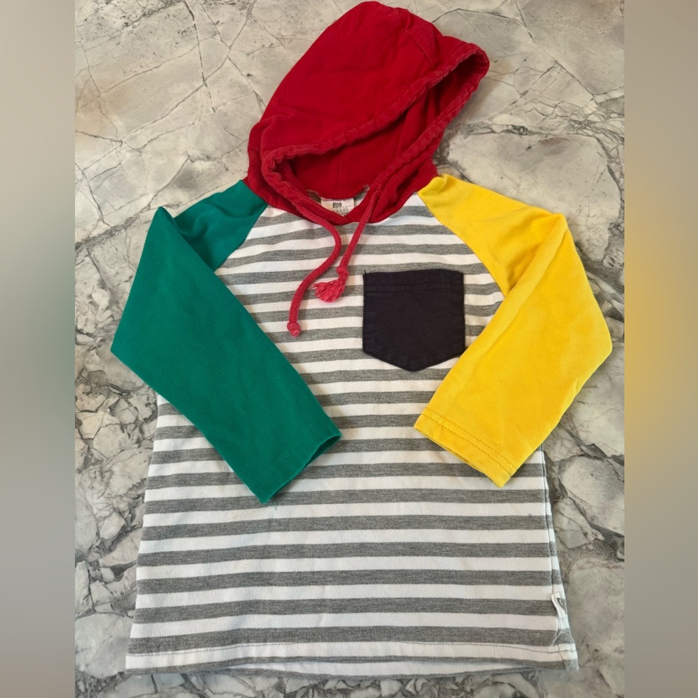 Hootkid size 4T color block hoodie! EUC